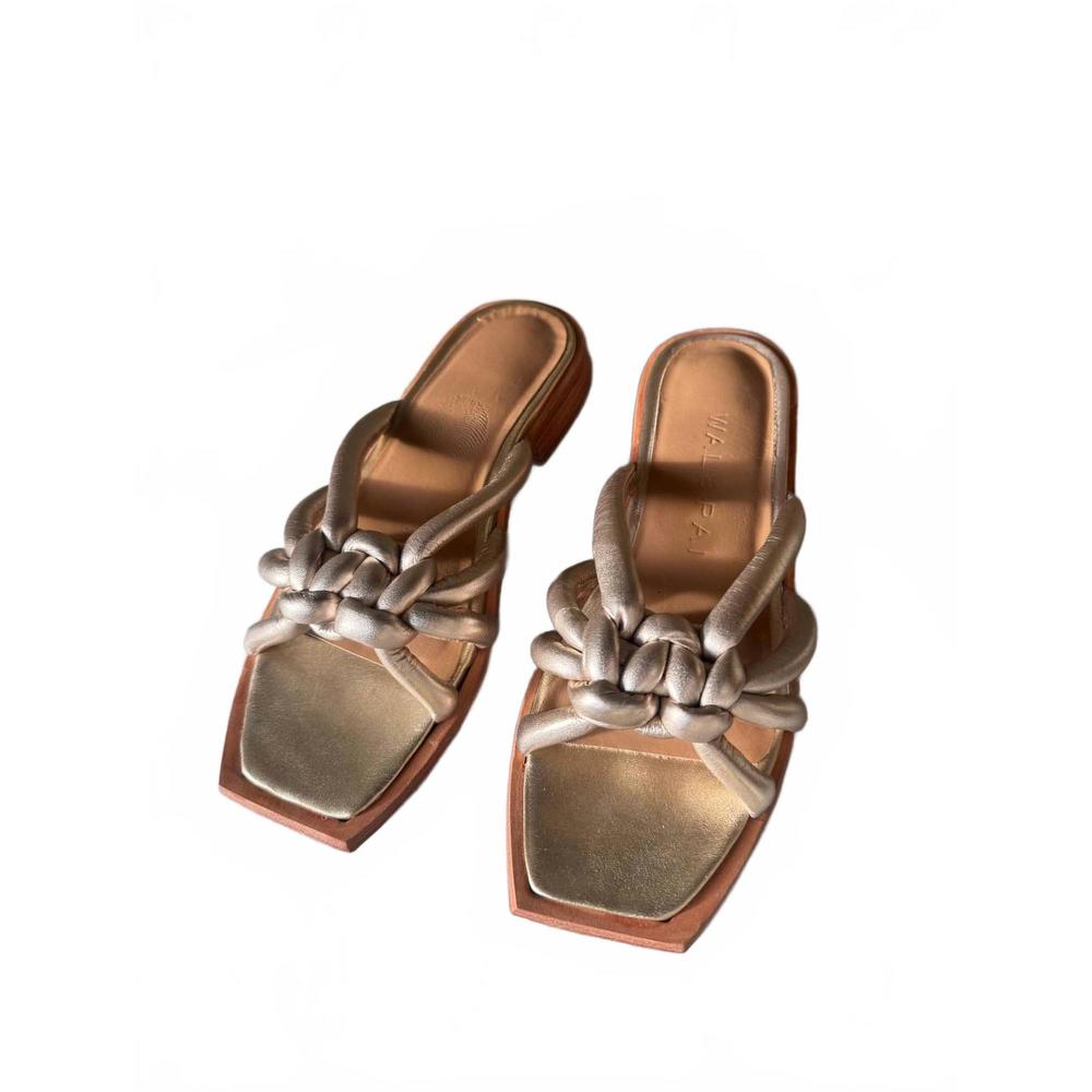 NEW WAL & PAI women's doran nappa sandal in gold